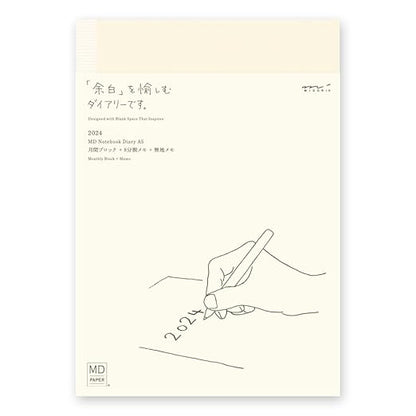 Midori 22278006 MD Notebook Diary, Notebook Stickers, 2024, M, Monthly (Starts December 2023) (A5 (Monthly)