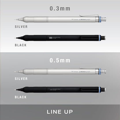 TOMBOW DPA-112A Mechanical Pencil, 0.5mm, MONO Monograph Fine (Wide Vision, Low Center of Gravity), Silver
