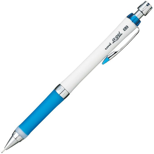 Uni Mechanical Pencil, Slim Model with Alpha Gel Grip, 0.3mm, White & Blue (M3807GG1PW.33)