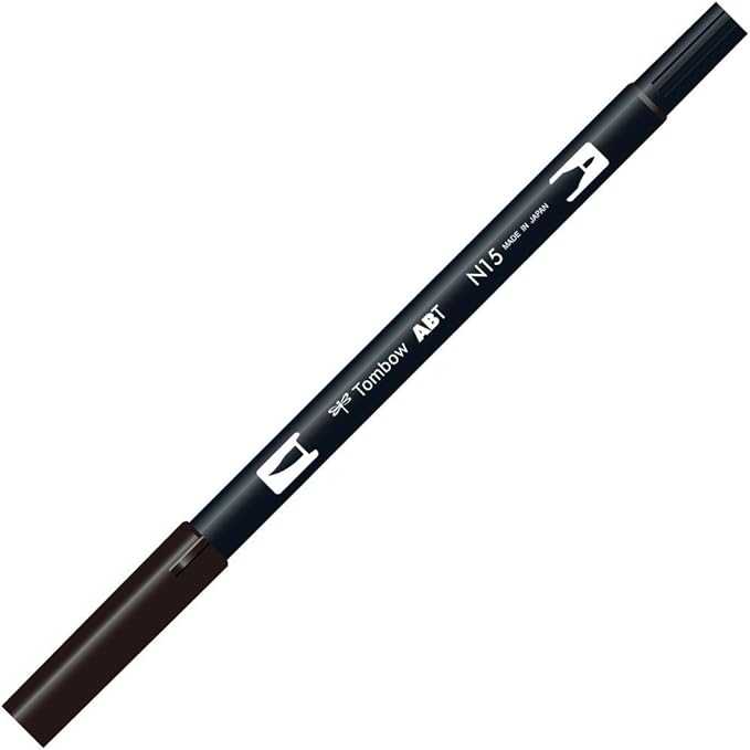Tombow Pencil Brush Pen Dual Brush Pen AB-T Black 6 Pieces AB-TN15-6P