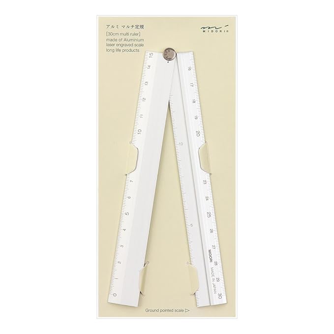 Midori Multi Aluminium Ruler 30cm Silver (42253006)