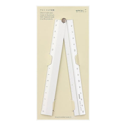 Midori Multi Aluminium Ruler 30cm Silver (42253006)