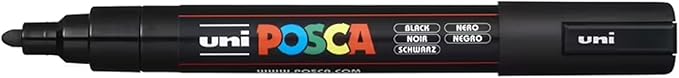 Uni Posca PC-5M Paint Markers Black/White 4 pieces