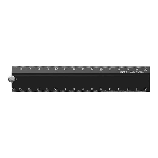 Midori Way Multi Aluminium Ruler 30cm Black (42254006)