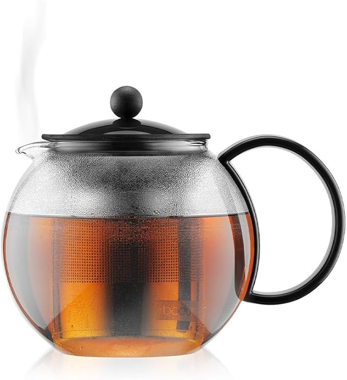 BODUM Teapot Stainless Steel Filter Glass Beaker Over-Extraction Prevention  1805-01