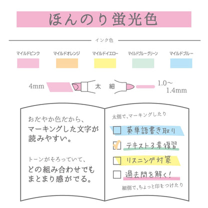 Zebra Highlighter Mildliner,5 Color Set (Wkt7-5C),Multi-coloured