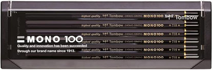 Tombow Pencil Premium Pencil 2B MONO 100 (High-Density Structure With Condensed Ultra-Fine Particles) Drafting and Drawing 1 dozen MONO-1002B