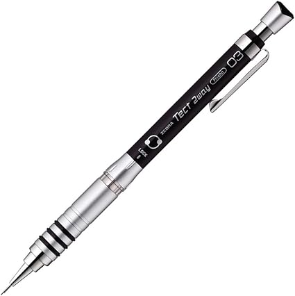 ZEBRA Mechanical Pencil, Tect 2 Way, 0.3mm, Silver Body (MAS41-S)
