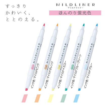 Zebra Highlighter Mildliner,5 Color Set (Wkt7-5C),Multi-coloured