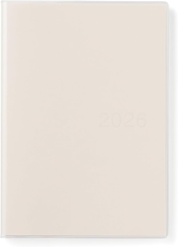 MUJI 84854538 Notebook, 2026, A5, Vertical Schedule Book, Starts December 2025, A5, White, Monthly Weekly