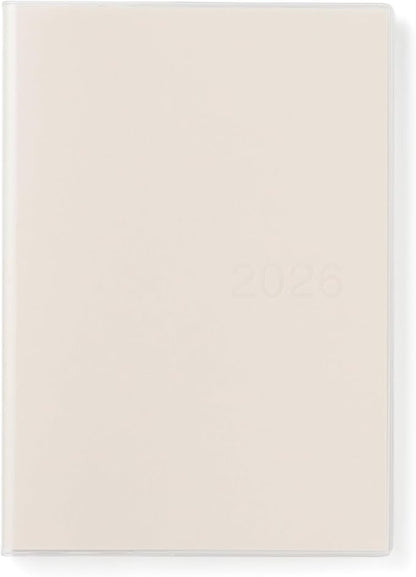 MUJI 84854538 Notebook, 2026, A5, Vertical Schedule Book, Starts December 2025, A5, White, Monthly Weekly