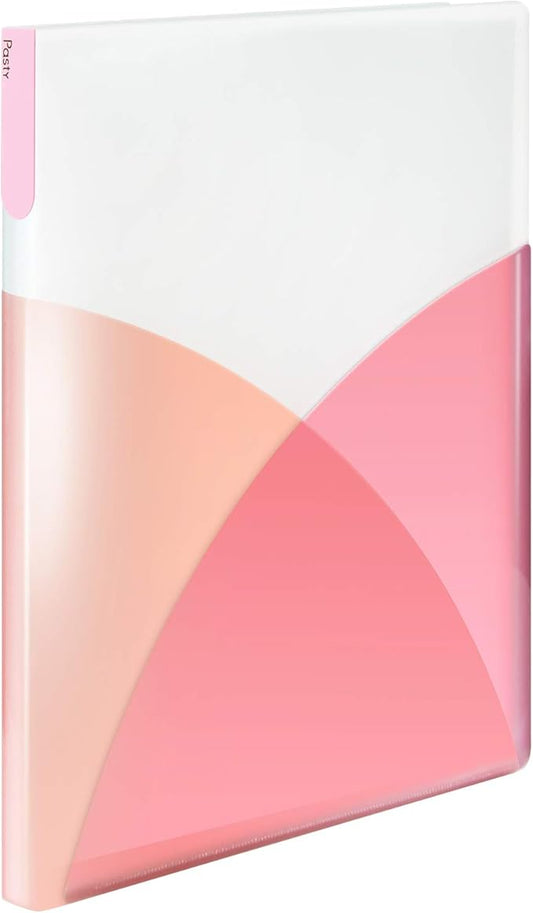 Plus Clear File A4 Vertical 40 Pockets Pasty 98-410 Peach Pink