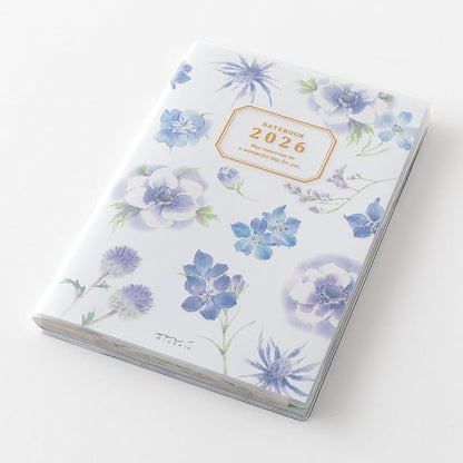Midori Pocket Diary, 2026, B6, Weekly Country Time Floral Pattern, 22374006 (Begins January 2026)