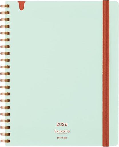 Kokuyo 2026 Sooofa Diary Soft Ring Monthly Block B6 Transformation Light Green NI-SSMNLG-B6-26 2025 Starts from December 2025