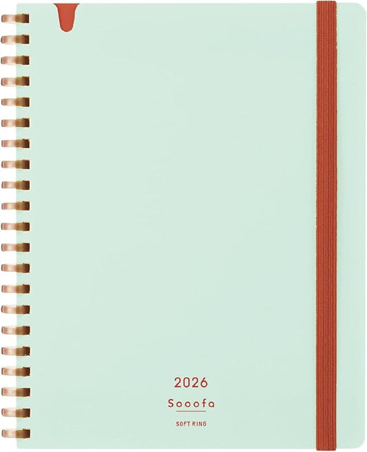 Kokuyo 2026 Sooofa Diary Soft Ring Monthly Block B6 Transformation Light Green NI-SSMNLG-B6-26 2025 Starts from December 2025