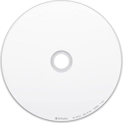 Verbatim DBR50RMDP5V2 M-DISC BD-R DL Long-term Storage, Single Recording, 1-6x Speed, 50 GB, 5 Sheets, White Label, Blu-ray Disc