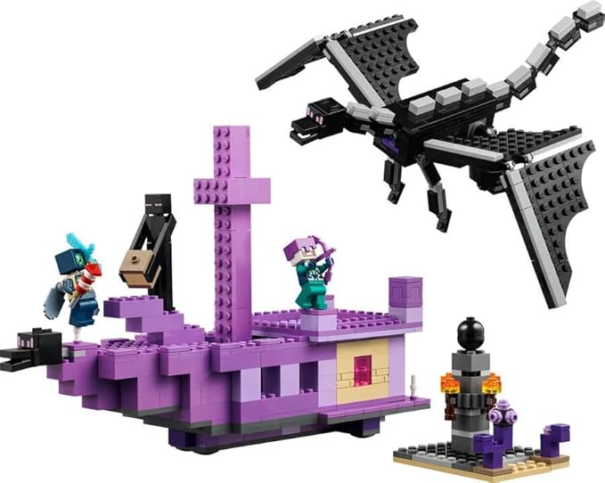 Lego Minecraft The Ender Dragon and the End Ship, Action Toy and Explorer Set, Video Game Building Kit, Adventure Playset, Gift for Boys and Girls from 8 Years 21264
