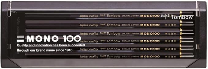Tombow Pencil Premium Pencil 2B MONO 100 (High-Density Structure With Condensed Ultra-Fine Particles) Drafting and Drawing 1 dozen MONO-1002B