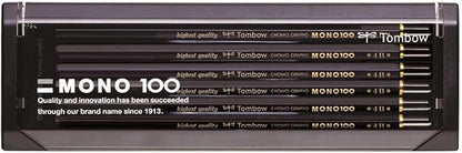 Tombow Pencil Premium Pencil 2B MONO 100 (High-Density Structure With Condensed Ultra-Fine Particles) Drafting and Drawing 1 dozen MONO-1002B