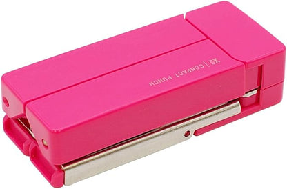 Midori 49086006 XS Compact Punch Paper Puncher, Pink