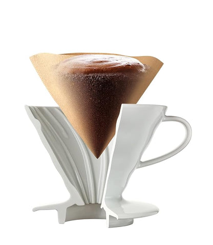 Hario V60 Paper Coffee Filters, Size 01, Natural, Tabbed
