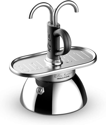 Bialetti Mini Express Induction for 2 Cups, Induction Compatible, Induction & Direct Fire/Espresso Cup