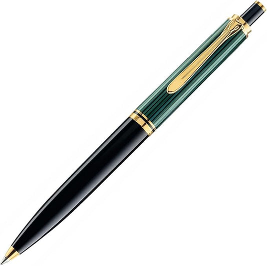 Pelikan K400 Ballpoint Pen, Green Stripe, Oil-based, Genuine Import