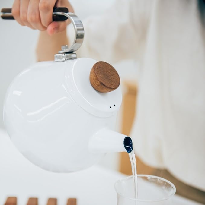 HARIO BTK-80-W Bona Tea Kettle-800ml, One Size, White