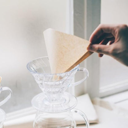 Hario V60 Paper Coffee Filters, Size 01, Natural, Tabbed