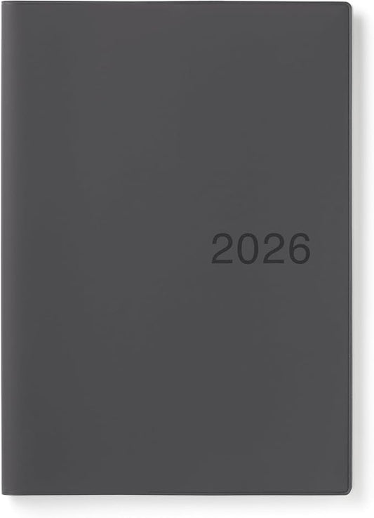 MUJI 84854231 2026 B5 Monthly / Weekly Schedule Book, Starts December 2025, B5, Dark Gray