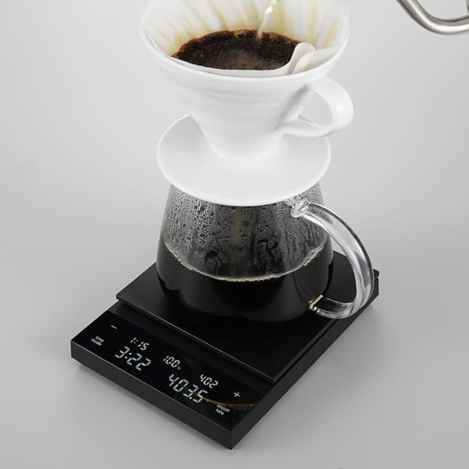 HARIO CST-2000-B Polaris Coffee Scale, Black, Scale, Coffee, Present, Gift