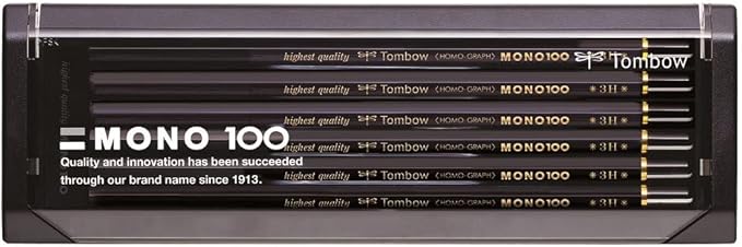 Tombow Pencil Premium Pencil 2B MONO 100 (High-Density Structure With Condensed Ultra-Fine Particles) Drafting and Drawing 1 dozen MONO-1002B
