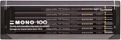 Tombow Pencil Premium Pencil 2B MONO 100 (High-Density Structure With Condensed Ultra-Fine Particles) Drafting and Drawing 1 dozen MONO-1002B