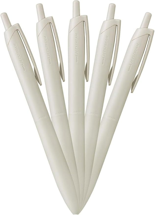 Uni JETSTREAM Pencil HSXNSL055P.1 Permanent Ballpoint Pen Jet Stream Light Touch Ink 5 Pack 0.5 Shell White