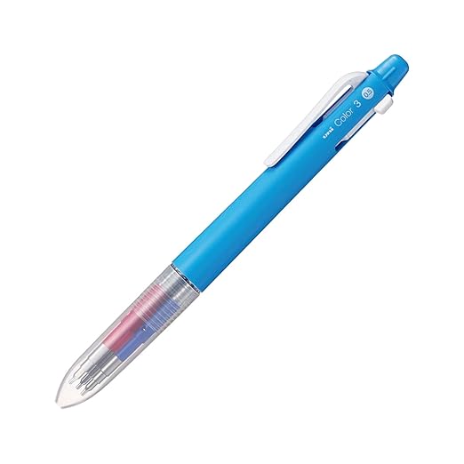 Uni Mitsubishi Pencil ME3502C05P.1 3-Color Mechanical Pencil, Erasable Color Lead, Uni-Color 3, Pure White (Blue)
