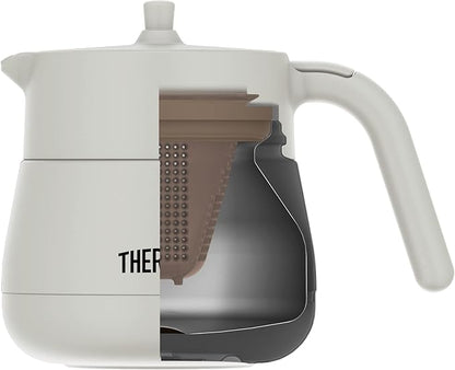 Thermos TTE-450 LGY Vacuum Insulated Teapot with Strainer 15.2 fl oz (450 mL), Light Gray