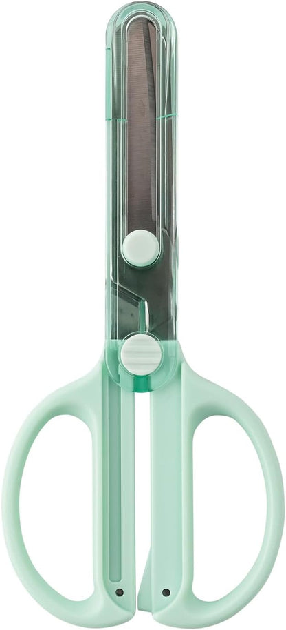 Kutsuwa SS122MT Children's Scissors with Integrated Cap, Mint