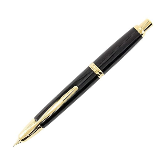 Pilot Vanishing Point Collection Retractable Fountain Pen, Black with Gold Accents, Blue Ink, Fine Nib (60165)