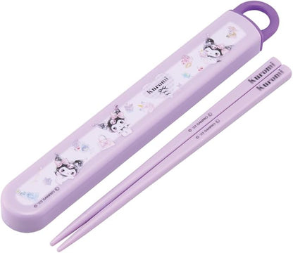 Skater ABS2AMAG-A Bento Chopstick Case Set, 6.5 inches (16.5 cm), Antibacterial Treatment, Chromi, Sanrio, Easy to Open Slide Type, Made in Japan