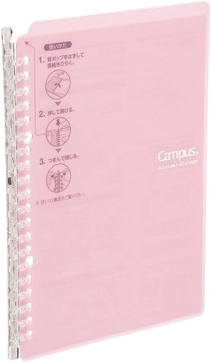 Kokuyo Loose Leaf Binder Campus Smart Ring, B5, 26 Holes, Up to 25 Pieces, Pink Le-SP700P (x2)