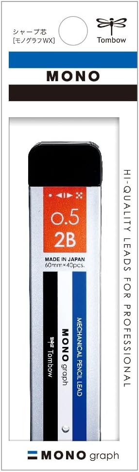 Tombow Pencil Lead, Monograph MG 0.5 2B, ECG-124, Monocolor