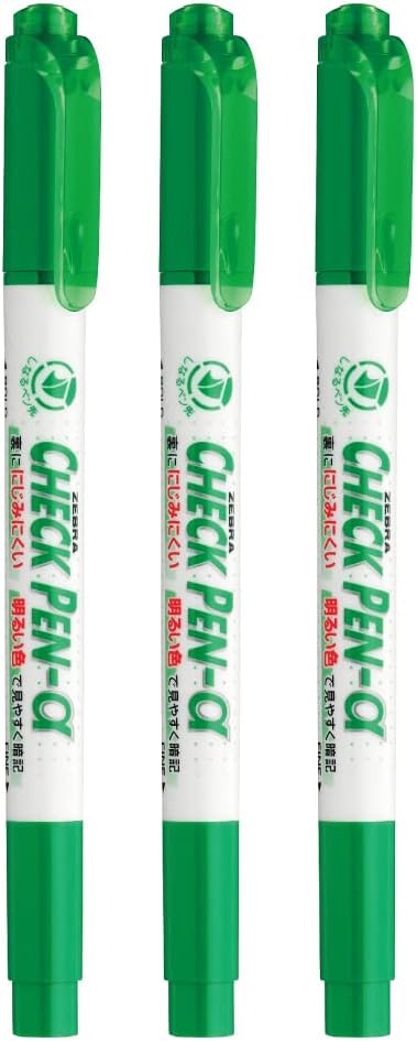 ZEBRA WYT20-G-3AZ Water Pen Memorization Check Pen Alpha Green 3 Pens