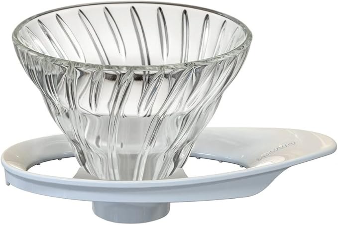 HARIO VDGR-01-B V60 Heat Resistant Glass Transparent Dripper, 01, Black