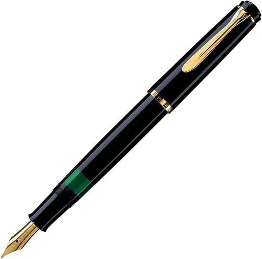 Pelican Fountain Pen, B, Bold, Black, Classic M200
