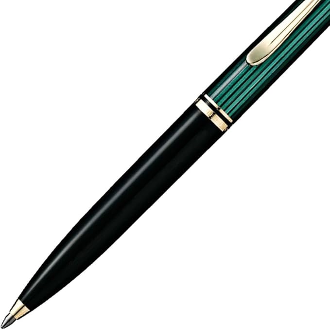 Pelikan K400 Ballpoint Pen, Green Stripe, Oil-based, Genuine Import