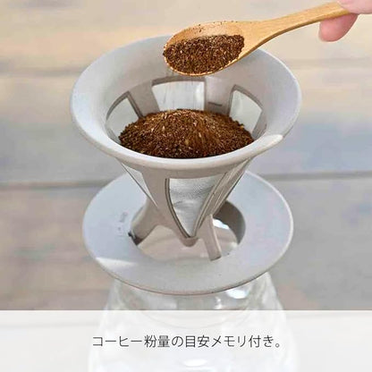HARIO BT-CFOD-02 "BATON Series" Cafe Old Ripper BATON 02 Coffee Drip for 1 to 4 Cups, Stainless Steel Mesh,