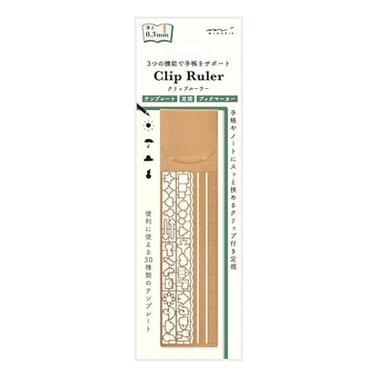 Midori 42290006 Clip Ruler, Copper A