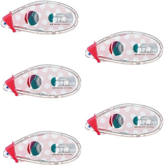 TOMBOW PN-EASG02-5P Pit Air Mini Dot Pink (Tape Width 0.2 Inches (6 mm) x 32.8 ft (10 m), Set of 5