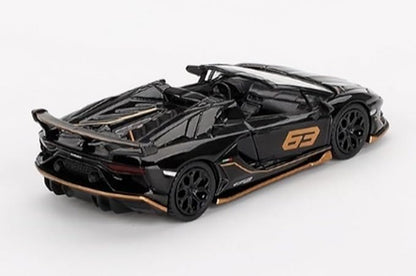MINI GT 1/64 Lamborghini Aventador SVJ 63 Roadster Nero Aldebaran Black (Left Handle) Finished Product