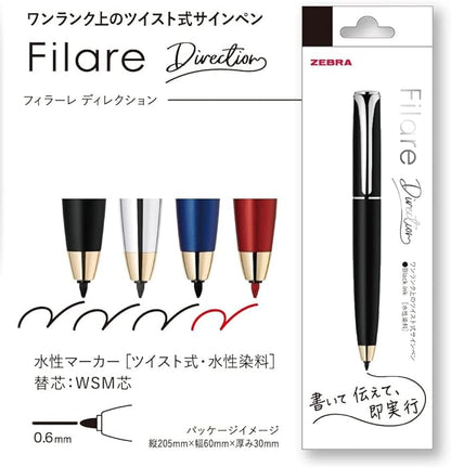 ZEBRA P-WYSS68-R-INK-AZ Water-Based Pen, Filler Direction, Red Axis, Red Ink, Refill Included